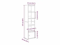 Clicnbuy Estantería de madera de ingeniería hormigón 31x24x127 cm