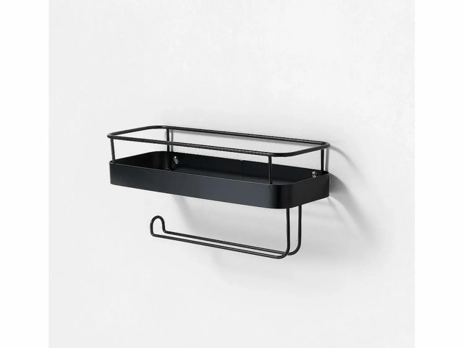 Online Estantería de metal con portarrollos de cocina Toon - Negro
