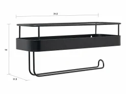 Online Estantería de metal con portarrollos de cocina Toon - Negro