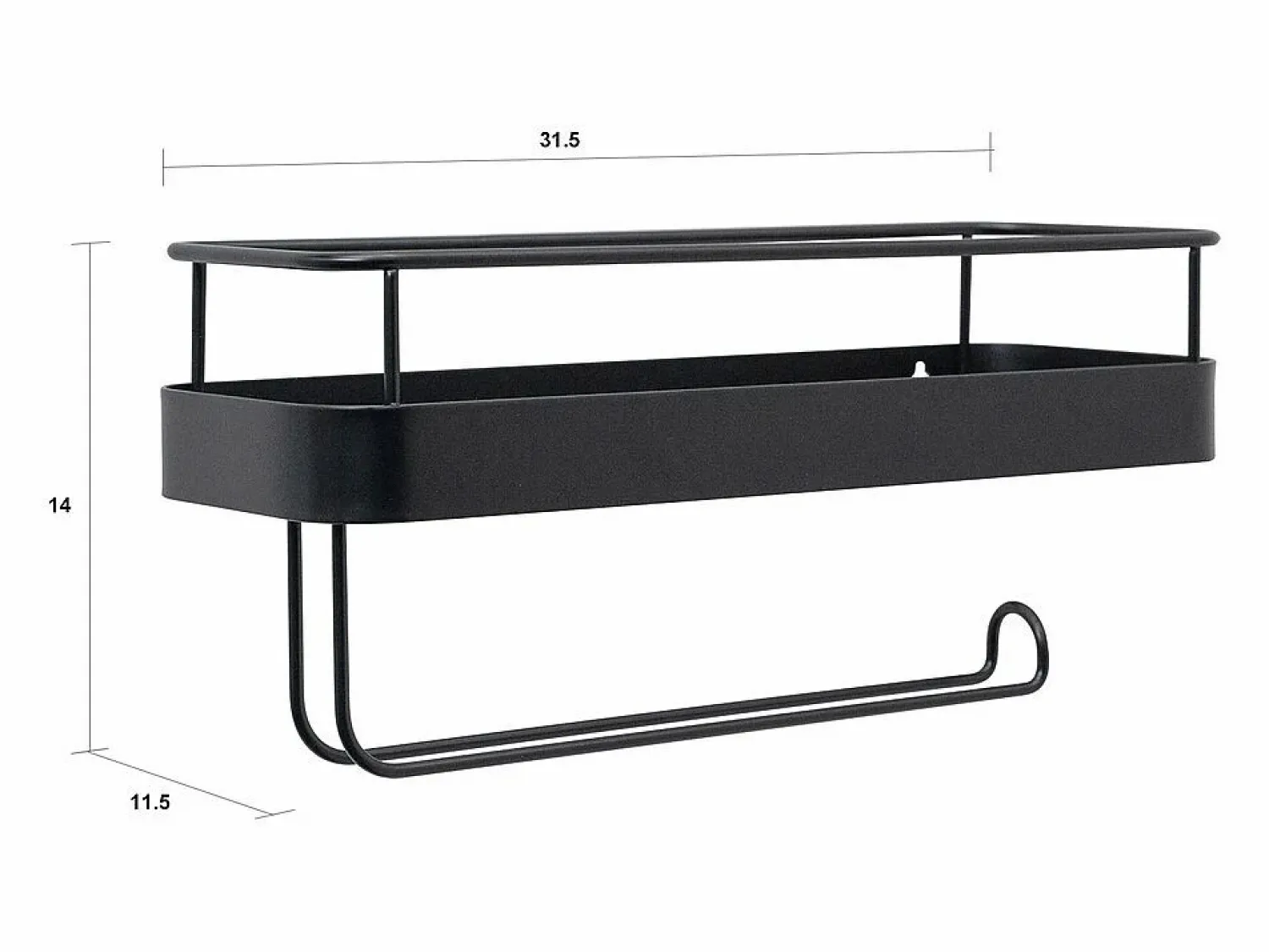 Online Estantería de metal con portarrollos de cocina Toon - Negro