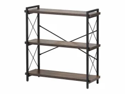 Estantería de Metal SucceBuy de 3 Niveles de Estilo Rústico para Sala de Estar y Oficina