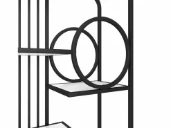 Online Estantería de metal y madera MDF - 3 estantes y 2 puertas - Blanco y Estantería
