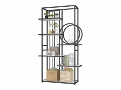 Hauss Spole Estantería de metal y madera MDF - 6 estantes - Blanco y