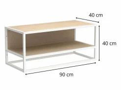 Hot Estantería de pared MALYA de madera y metal , 90x40cm Mueble Perchero