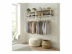 Hot Estantería de pared MALYA de madera y metal , 90x40cm Mueble Perchero