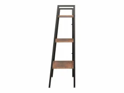 Clicnbuy Estantería de pie 3 baldas marrón oscuro y negro 56x35x108 cm