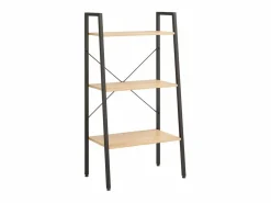 Sale Estantería de pie 3 baldas marrón claro y negro 56x35x108 cm ES350766 Marru00f3n