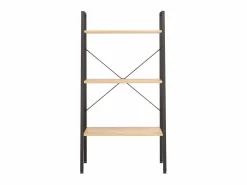 Sale Estantería de pie 3 baldas marrón claro y negro 56x35x108 cm ES350766 Marru00f3n