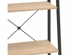Discount Clicnbuy Estantería de pie 4 baldas marrón claro y negro 56x35x140 cm Marru00f3n