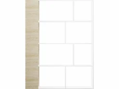 Estantería Decorativa, Librería, Separador Ambientes, Acabado en Roble y , Medidas: 176 cm (Alto) x 129 cm (Ancho) x 28 cm (Fondo) – Meyvaser
