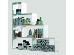 Loungitude Estantería escalonada 6 compartimentos - A145 cm - Klum Blanco