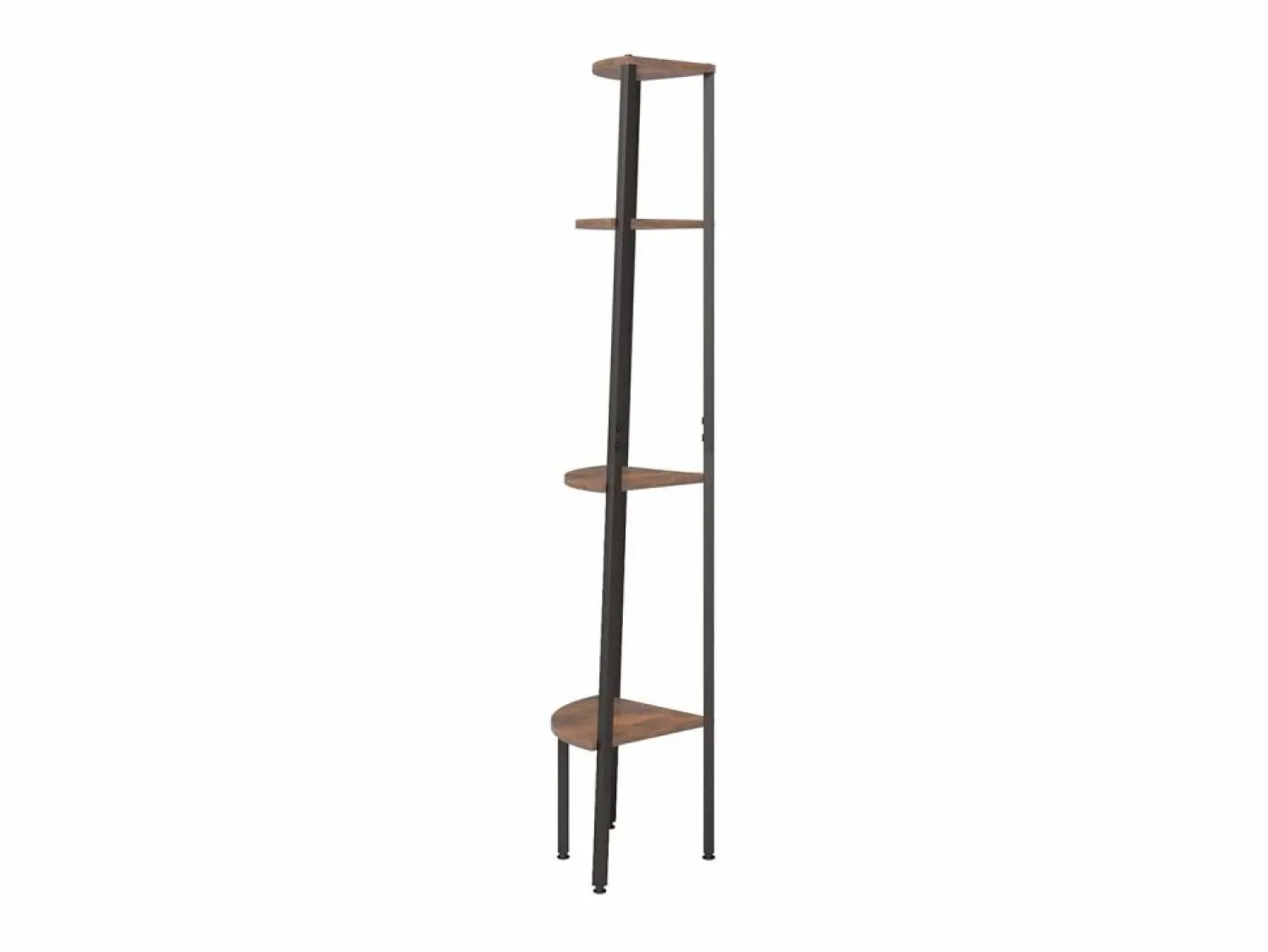 Hot Estantería esquina 4 baldas marrón oscuro negro 45,5x31,5x150cm ES576744 Marru00f3n
