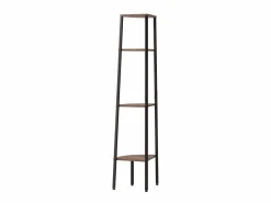 Hot Estantería esquina 4 baldas marrón oscuro negro 45,5x31,5x150cm ES576744 Marru00f3n