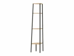 Outlet Clicnbuy Estantería esquina 4 niveles marrón claro negro 45,5x31,5x150cm Marru00f3n
