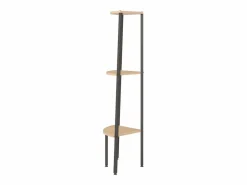 Best Clicnbuy Estantería esquina 3 niveles marrón claro negro 45,5x31,5x120cm Marru00f3n