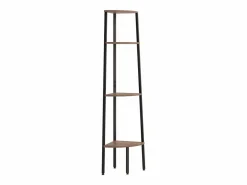 New Clicnbuy Estantería esquina 4 pisos marrón oscuro negro 45,5x31,5x150cm Marru00f3n