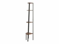 New Clicnbuy Estantería esquina 4 pisos marrón oscuro negro 45,5x31,5x150cm Marru00f3n