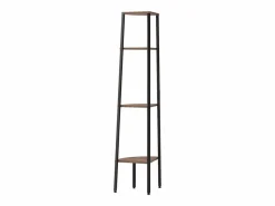New Clicnbuy Estantería esquina 4 pisos marrón oscuro negro 45,5x31,5x150cm Marru00f3n
