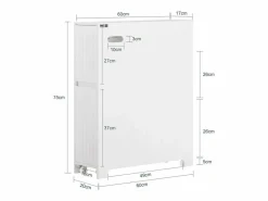 Clearance Sobuy Estantería Estrecha para Nichos para Baño Armario Móvil Multifuncional de Almacenaje Mueble Auxiliar con 2 Cajones y 4 Ruedas 60 x 20 x 75 BZR111-W ES Blanco
