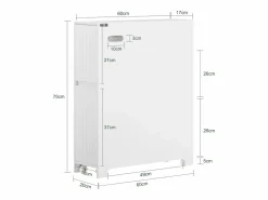 Clearance Sobuy Estantería Estrecha para Nichos para Baño Armario Móvil Multifuncional de Almacenaje Mueble Auxiliar con 2 Cajones y 4 Ruedas 60 x 20 x 75 BZR111-W ES Blanco