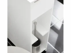 Clearance Sobuy Estantería Estrecha para Nichos para Baño Armario Móvil Multifuncional de Almacenaje Mueble Auxiliar con 2 Cajones y 4 Ruedas 60 x 20 x 75 BZR111-W ES Blanco