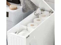 Clearance Sobuy Estantería Estrecha para Nichos para Baño Armario Móvil Multifuncional de Almacenaje Mueble Auxiliar con 2 Cajones y 4 Ruedas 60 x 20 x 75 BZR111-W ES Blanco