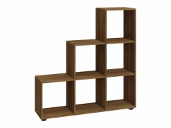 Clicnbuy Estantería forma de escalera madera contrachapada roble marrón