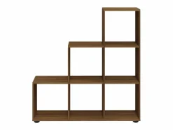 Clicnbuy Estantería forma de escalera madera contrachapada roble marrón