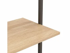 vidaxl Estantería inclinada 5 baldas marrón claro negro 64x35x185 cm