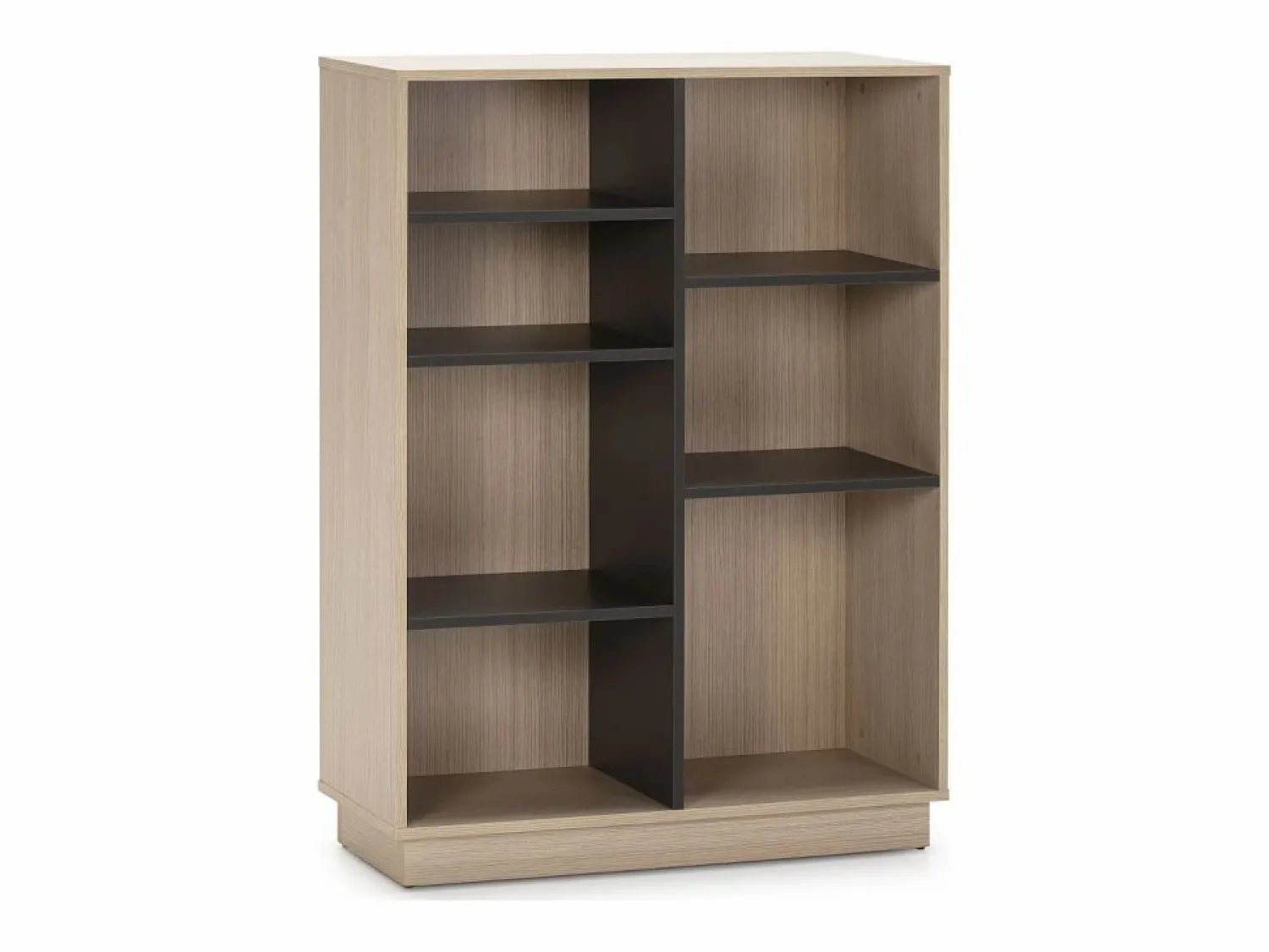 New Estantería Librería Vigo 110x80 cm, estantería de Oficina, Color Roble y Gris Librería