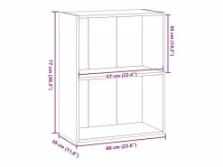 Outlet Clicnbuy Estantería madera de ingeniería color envejecido 60x30x77 cm Marru00f3n