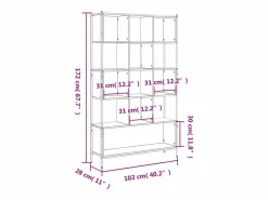 Outlet vidaxl Estantería madera de ingeniería Sonoma 102x28x172 cm Gris