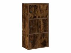 Clearance Estantería madera de ingeniería roble ahumado 40x24x77 cm Librería
