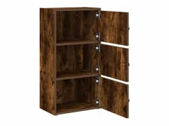 Clearance Estantería madera de ingeniería roble ahumado 40x24x77 cm Librería