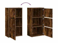 Clearance Estantería madera de ingeniería roble ahumado 40x24x77 cm Librería