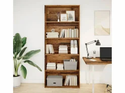 Online Estantería madera ingeniería madera envejecida 80x30x189 cm Librería