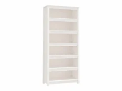 Outlet Estantería madera maciza de pino blanca 80x35x183 cm Librería