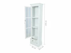 Sale Estantería moderna con 3 estantes de madera blanca Vitrina