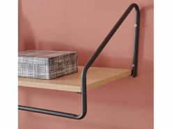 Estantería mural de madera y metal L90 cm NELO