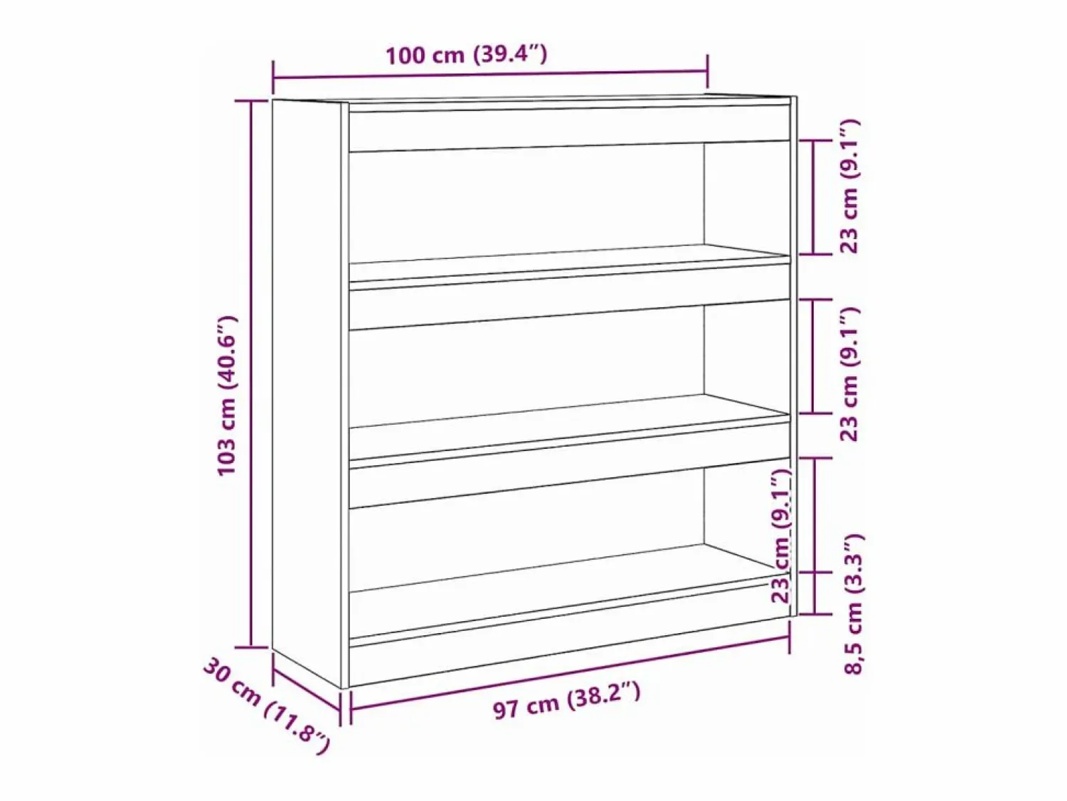 Clearance Estantería para libros Roble artisan 100 x 30 x 103 cm Librería