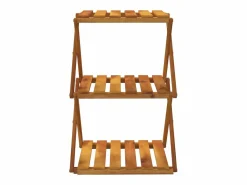 Clicnbuy Estantería plegable 3 alturas madera acacia marrón 43x31x63 cm