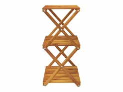 Clicnbuy Estantería plegable 3 alturas madera acacia marrón 43x31x63 cm
