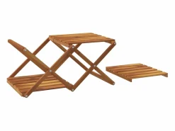 Clicnbuy Estantería plegable 3 alturas madera acacia marrón 43x31x63 cm