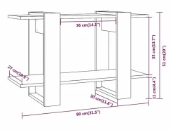 Hot vidaxl Estantería/divisor de espacios brillante 80x30x51 cm Blanco