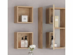 Vicco Estantes de baño roble dorado 25x15x25 senyo