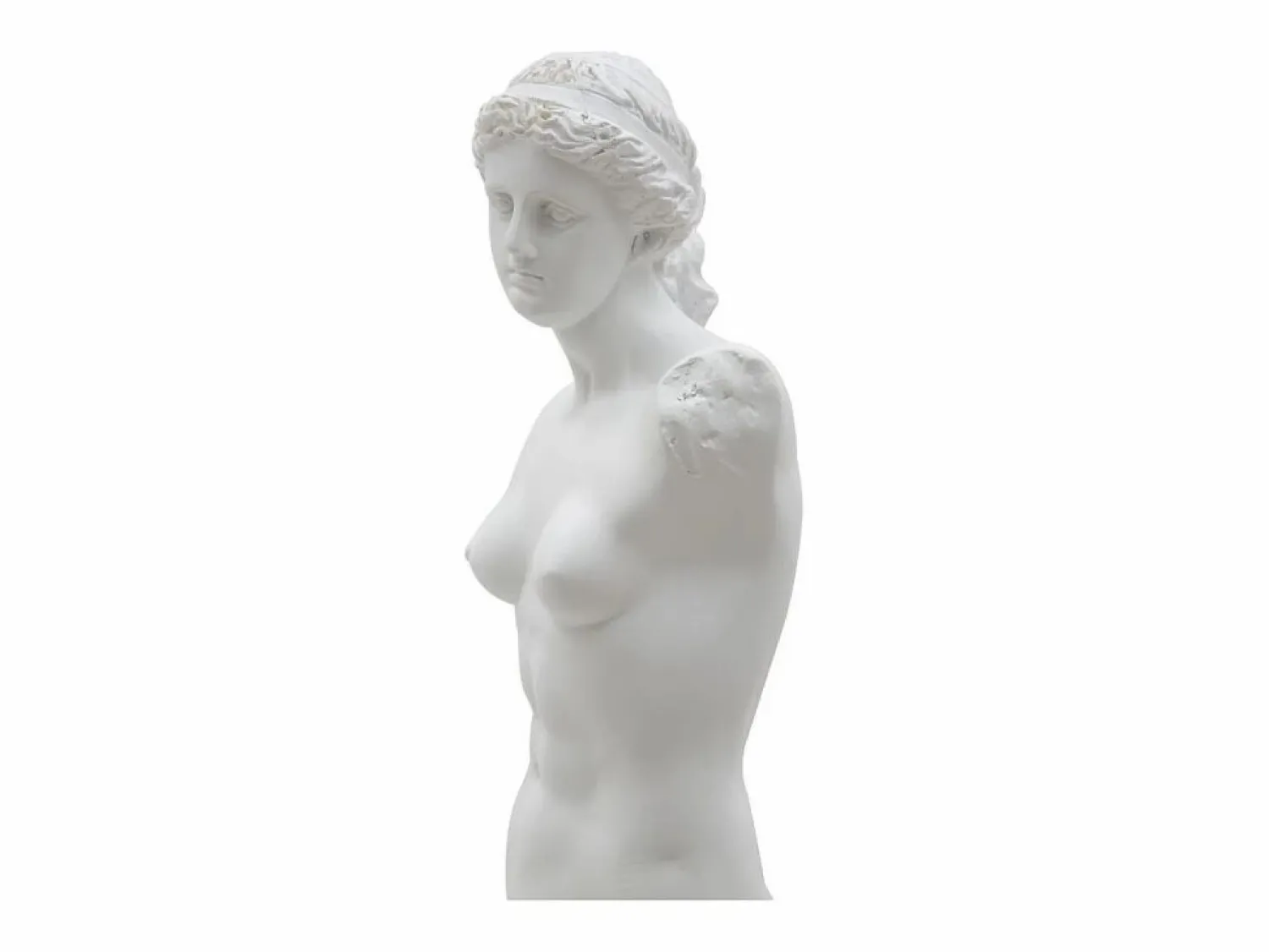 Estatua clásica decorativa de mesa en polirresina blanca h49cm estilo griego Blanco