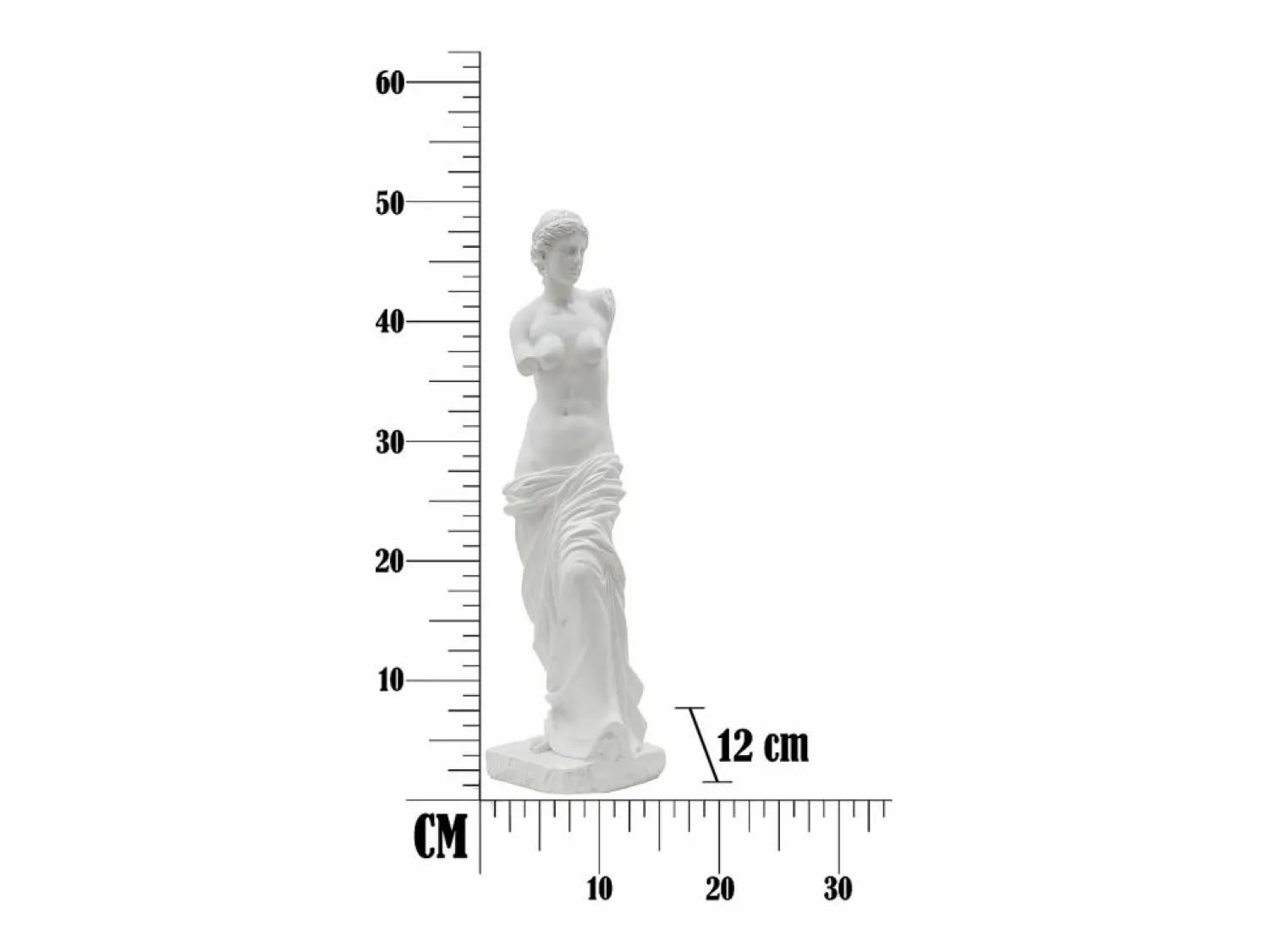 Estatua clásica decorativa de mesa en polirresina blanca h49cm estilo griego Blanco