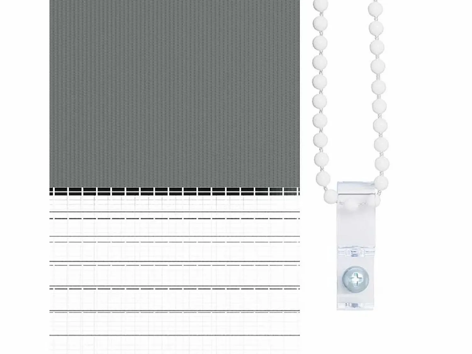 New Clicnbuy Estor cebra oscuro 100x150cm tejido ancho 95,9cm poliéster Gris