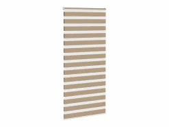 Clicnbuy Estor cebra marrón arena tejido ancho 110,9 cm poliéster