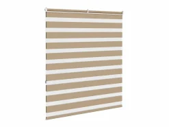 Clicnbuy Estor cebra marrón arena tejido ancho 120,9 cm poliéster